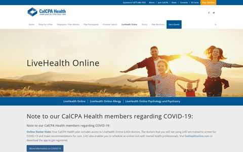 LiveHealth Online - Online Doctor Visits - CalCPA Health ...
