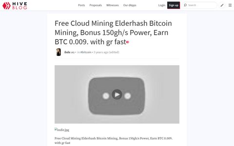 Free Cloud Mining Elderhash Bitcoin Mining, Bonus 150gh/s ...