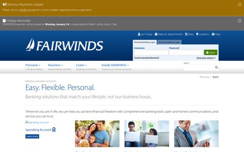 Personal Banking Accounts - FAIRWINDS Credit Union