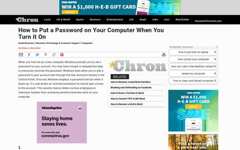 How to Put a Password on Your Computer When You Turn it On