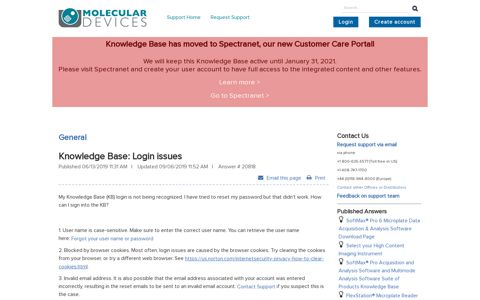 Login issues - Knowledge Base