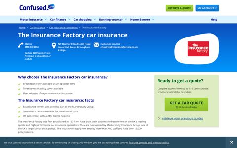 The Insurance Factory car insurance with Confused.com