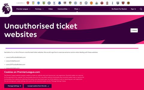 Unauthorised Football Ticket Websites to Avoid | Premier ...