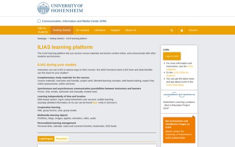 ILIAS learning platform: Communication, Information and ...