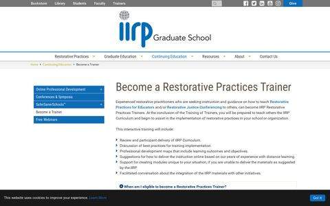 Become a Restorative Practices Trainer | Continuing Education
