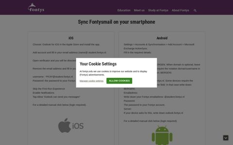 Sync Fontysmail on your smartphone