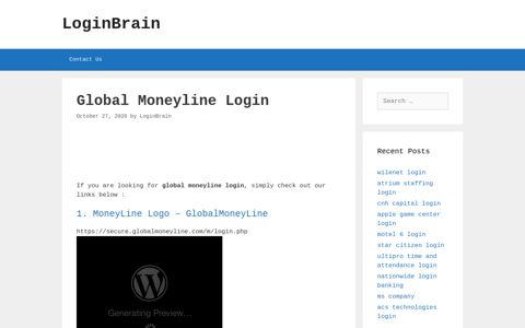 global moneyline login - LoginBrain