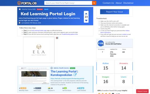 Ked Learning Portal Login