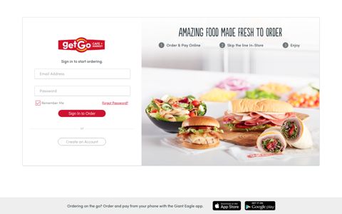Sign in to start ordering. - Giant Eagle Accounts - GetGo