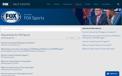 FOX Sports - the FOX Help Center