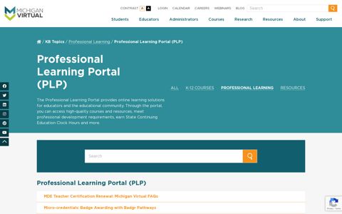 Professional Learning Portal (PLP) Archives | Michigan Virtual