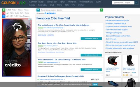 Foxsoccer 2 Go Free Trial - 09/2020 - Couponxoo.com