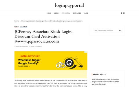 JCPenney Associate Kiosk Login, Discount Card-www ...