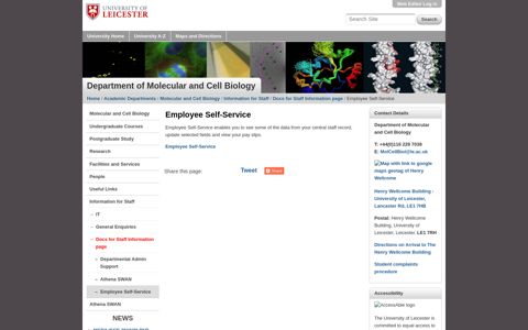 Employee Self-Service — University of Leicester