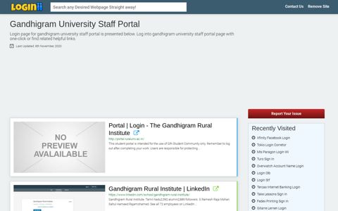 Gandhigram University Staff Portal - Loginii.com