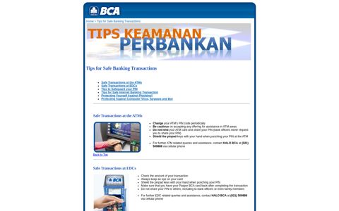 Tips for Safe Banking Transactions - BCA
