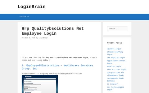 hrp qualitybsolutions net employee login - LoginBrain