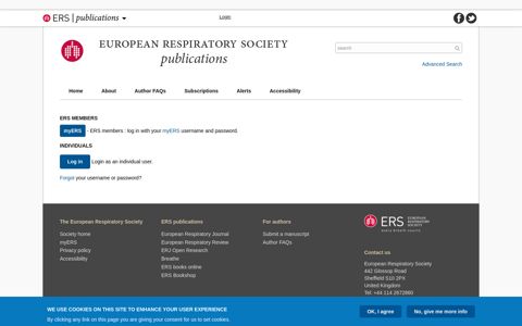 Log in | European Respiratory Society