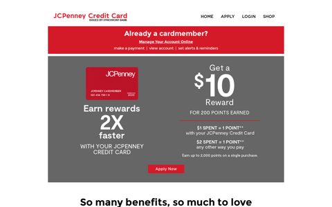 JCPenney Credit Card. ISSUED BY SYNCHRONY BANK