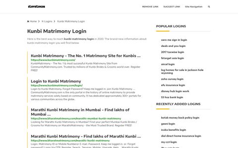 Kunbi Matrimony Login ❤️ One Click Access