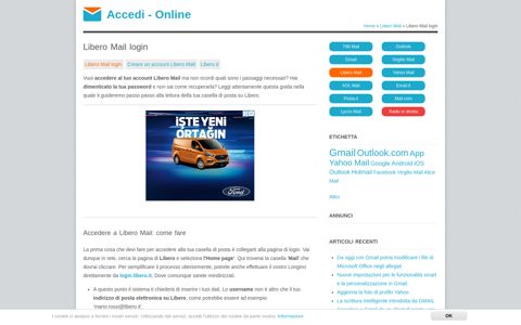 Libero Mail login | Accedi - Online