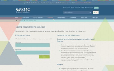Enter emagazine online | emagazine - English & Media Centre