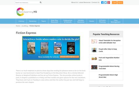 Early Learning Resources Fiction Express