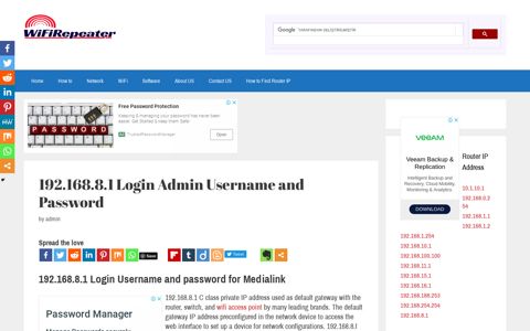 192.168.8.1 Login Username and password - WiFi Extender