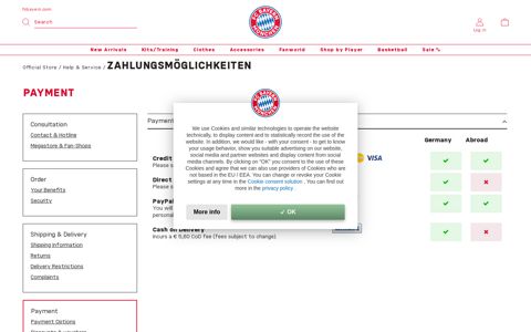 Payment options | Official FC Bayern Online Store