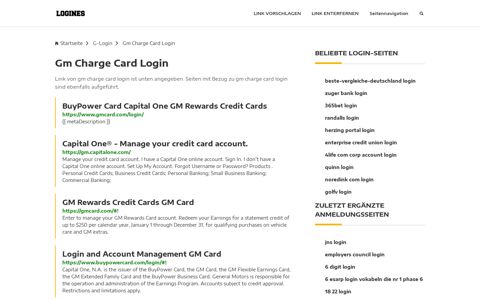 Gm Charge Card Login | Allgemeine Informationen zur Anmeldung