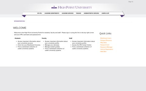 My HPU - High Point University
