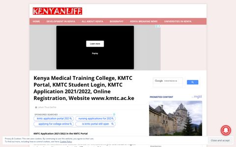 KMTC Portal - Online Application 2021, Student Login, Fee ...