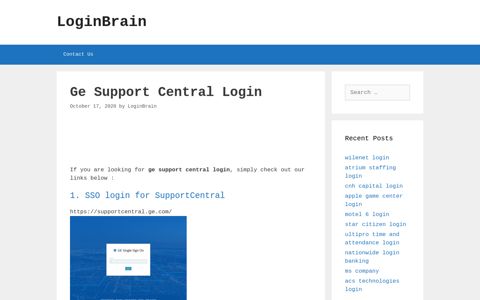 Ge Support Central - Sso Login For Supportcentral - LoginBrain
