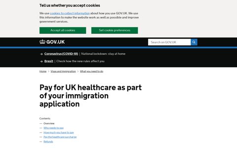 Pay for UK healthcare as part of your immigration application ...