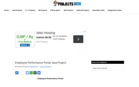 Employee Performance Portal Java Project - ProjectsGeek