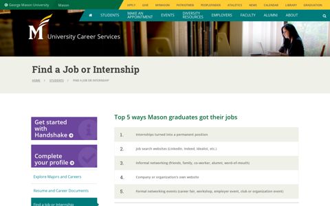 Find a Job or Internship | University Career Services - GMU ...