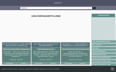 lega fantagazzetta login - Panoramica generale di accesso ... - logun.it