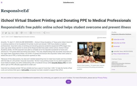 iSchool Virtual Student Printing and Donating PPE to Medical ...