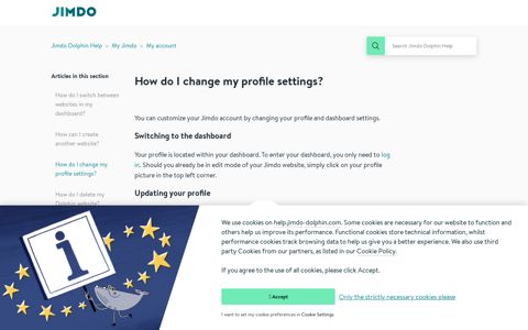 How do I change my profile settings? – Jimdo Dolphin Help