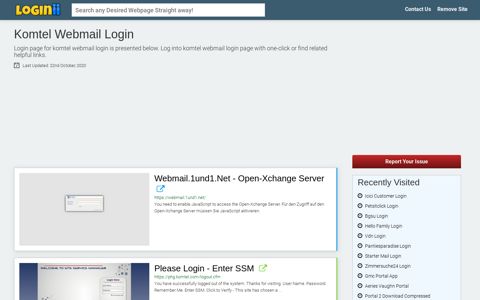 Komtel Webmail Login | Accedi Komtel Webmail