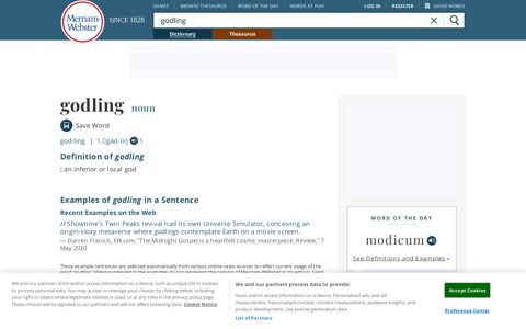 Godling | Definition of Godling by Merriam-Webster