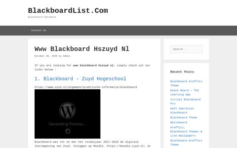 Www Blackboard Hszuyd Nl - BlackboardList.Com