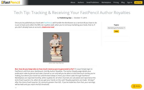 Tracking & Receiving Your FastPencil Author Royalties