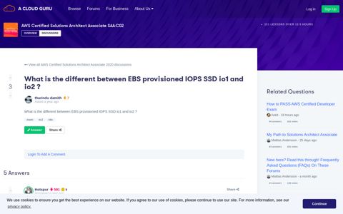 What is the different between EBS provisioned IOPS SSD io1 ...
