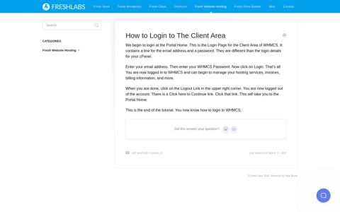 How to Login to The Client Area - Fresh Labs Knowledge Base