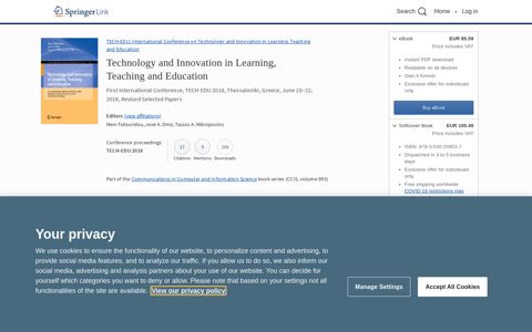 Technology and Innovation in Learning, Teaching and ...