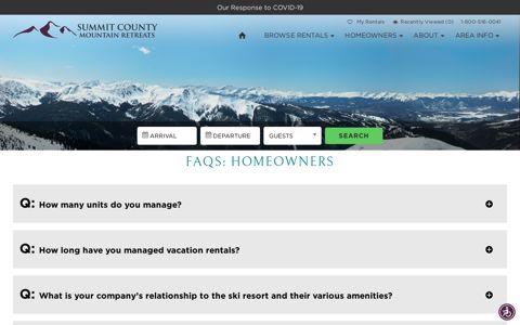 FAQs: Home Owners | Keystone Colorado Vacation Rentals