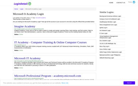 Microsoft It Academy Login Imagine Academy - http ... - LoginDetail