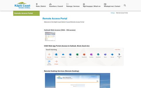 Remote Access Portal - Kāpiti Coast District Council