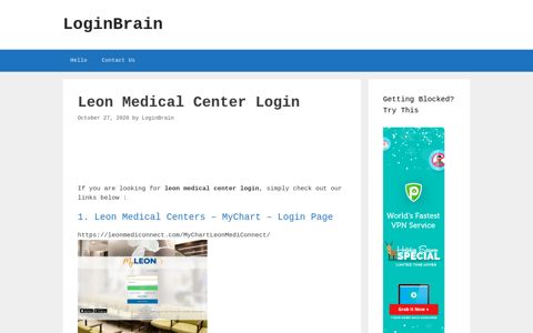 Leon Medical Center - Mychart - Login Page - LoginBrain